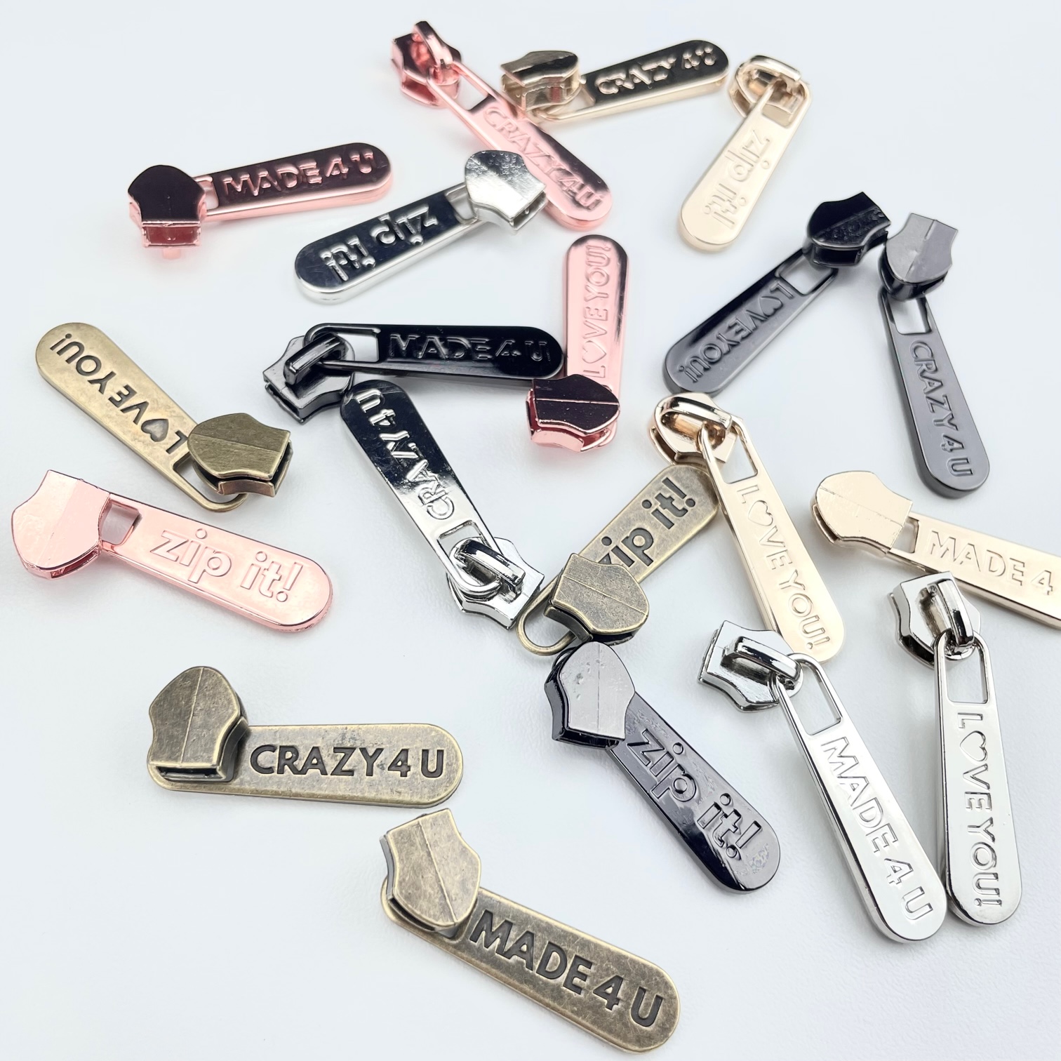 Just for You! 4pc #5 Zipper Pulls