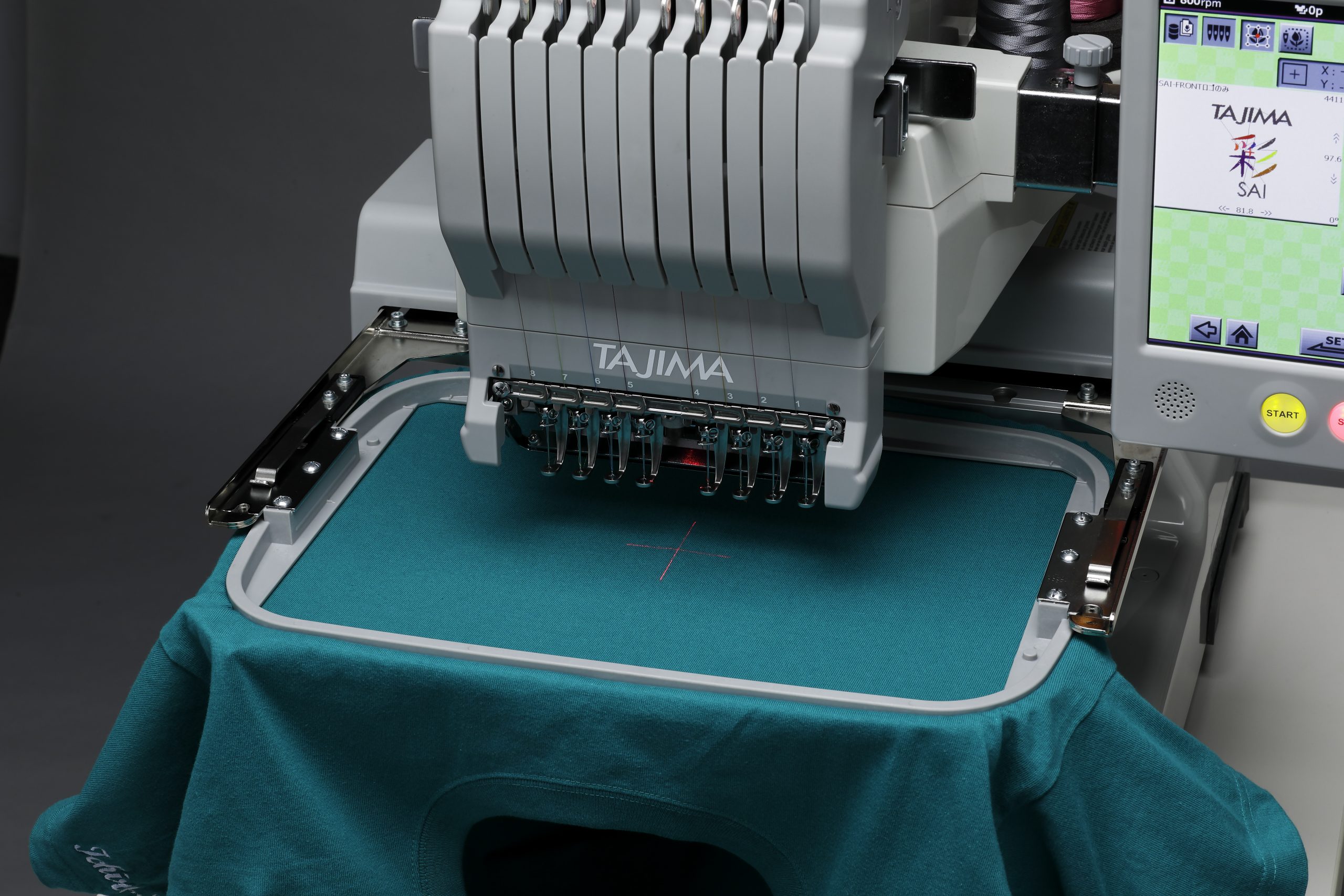 JUKI Tajima SAI 8 Needle Embroidery Machine with Hat Hoop and Software